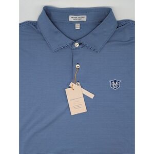 Peter Millar Polo Shirt Men's XXL Manor Country Club Golf Blue Performance Logo